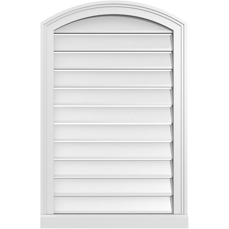 Ekena Millwork Arch Top Surface Mount PVC Gable Vent w/ 2"W x 2"P Brickmould Sill Frame, 22"W x 32"H GVPAR22X3203SN